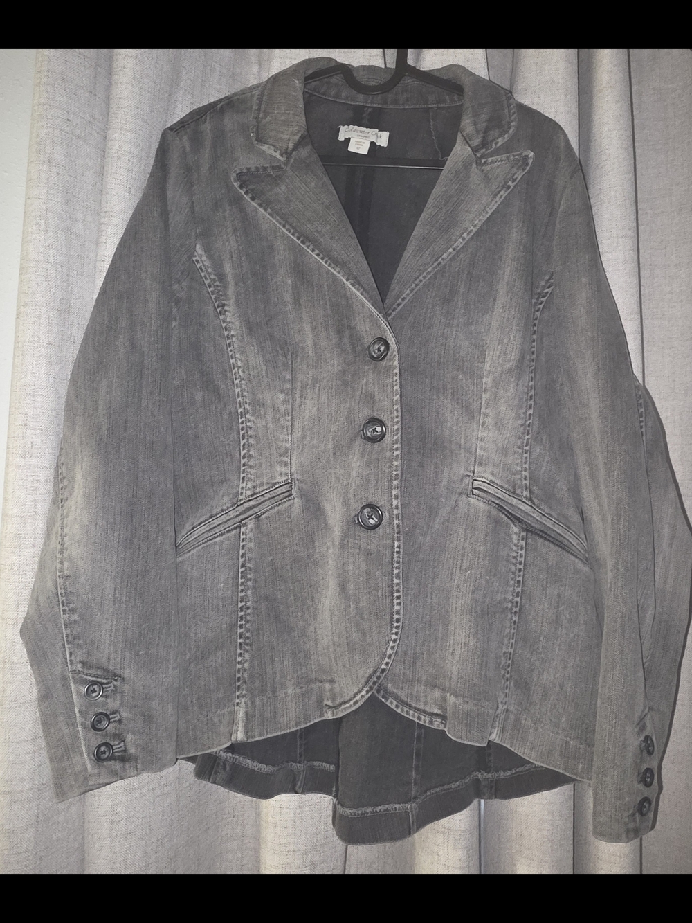 Coldwater Creek Washed Gray Denim Blazer